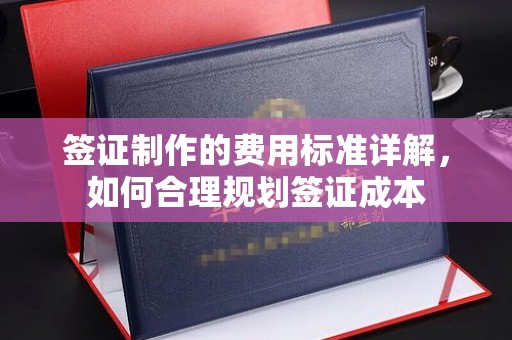 上杭签证制作的费用标准详解，如何合理规划签证成本